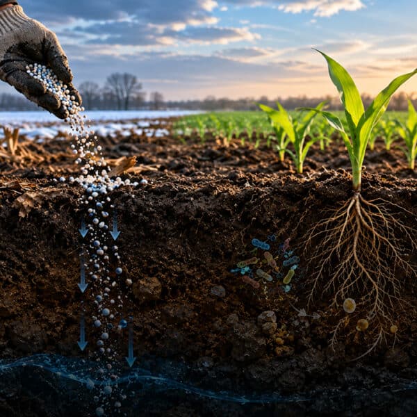 Fall fertilizer application on agricultural soil